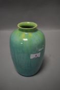 A Pilkingtons royal Lancastrian vase, circa 1905 having duck egg blue and yellow glaze.