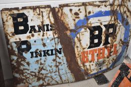 A large metal sign , BP Ethyl, approx. 153 x 93cm