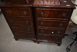 A pair of reproduction Regency four drawer bedside chests
