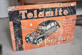 A vintage metal sign, Telamite interest
