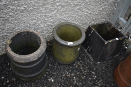 Three small chimney pot planters