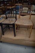 Two 19th century chairs, comprising one bobbin turned and one simulated bamboo