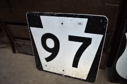 An American style road or racetrack sign (97), approx. 61 x 61cm