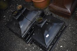Three vintage cast hoppers