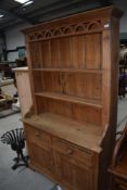 A rustic pine dresser