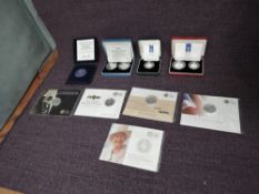 A collection of Queen Elizabeth II Royal Mint Silver Coins, 1990 Piedfort Five Pence, 1990 Five