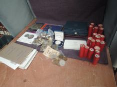A collection of mainly modern GB Coins including Year Sets x7, tubes of coins, Isle of Man 1971