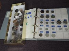 A box and album of GB & World Coins, 1858 Penny seen, hammered also included