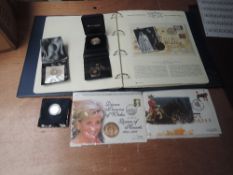 A small collection of modern Coins including the Smallest Gold Coin of the World Collection 24ct 1