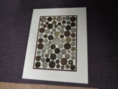 A framed display of World Coins including 1897 USA Silver Dollar, 1845 USA Half Dime, 1894 South