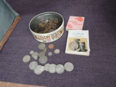 A collection of mainly GB Coins in tin including Victoria Silver Crowns 1889, 1890 x2 and 1896 x2
