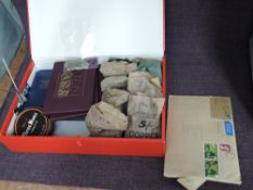 A box containing GB Coins including large amount of brass Threepences 1930'3 to 1950's, three 1970