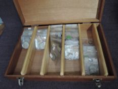A wooden Coin Box containing mainly GB Coins, Victoria to 1946 including pre 1920 Silver, approx