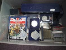 A box of GB and World Coins including Royal Mint Year Sets, New Zealand Year Set etc