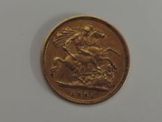 A 1893 Queen Victoria United Kingdom Gold Half Sovereign