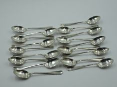 Eighteen early 20th Century HM silver coffee spoons of rat tail form, most being Sheffield 1925/26/