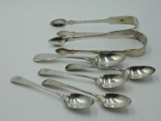 Four Georgian teaspoons of Old English form bearing monogram to terminals, Newcastle 1833, John