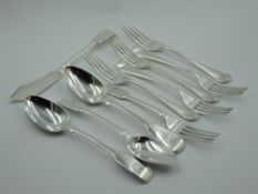 A selection of HM silver flatware bearing Georgian, Victorian and later hallmarks including