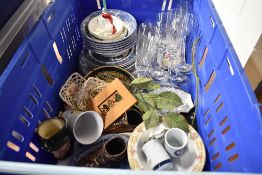 A selection of ceramics and glasswares including Royal Crown Derby