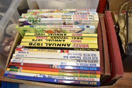 A selection of childrens annuals including Bluepeter and Rupert bear