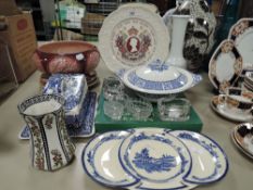 A selection of ceramics and glasswares including Sylvac and Ralph Loren plate