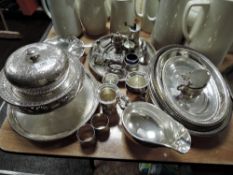 A selection of fine silver plated serving trays and salver