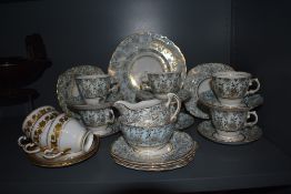 A vintage Colclough bone China part teaset, together with a small quantity of Tuscan gilt