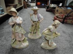 A set of three bisque figures by Gerbruder Heubach Schutz