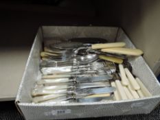 A selection of silver plated cutlery, mainly dessert cutlery