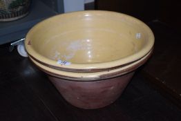 Two park glazed earthenware egg crocks, used condition with some losses to glaze.