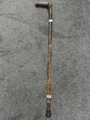 A wooden walking stick