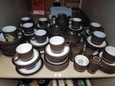 An extensive collection of 1970s Hornsea pottery contrast.