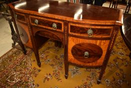 An early 20th Century mahogany Regency revival sideboard with inlay and crossbanding decoration