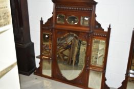 A Victorian mahogany over mantel mirror