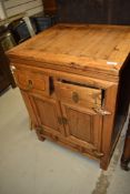 An oriental style golden hardwood side cabinet, width approx. 46cm