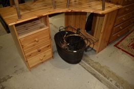 A modern pine corner desk