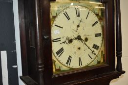An 18th Century mahogany long cased , having 8 day movement with painted pictorial dial, named for