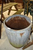 A vintage dolly tub, of small proportions, with wooden base, condition poor but still very useable