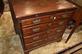 A 19th Century mahogany chest of drawers of small proportions, four drawers and brushing slide, with