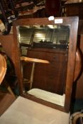 An early 20th Century oak wall mirror, approx. 52 x 36cm