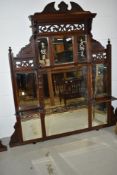 A Victorian mahogany over mantel mirror