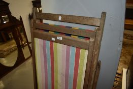 Two vintage deckchairs