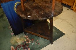 A traditional stained frame cricket table, diameter approx. 76cm