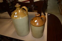Two stoneware flagons