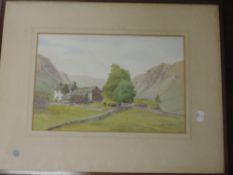 A watercolour, Charles Miller, Longsleddale, indistinctly signed and dated 1941, and attributed