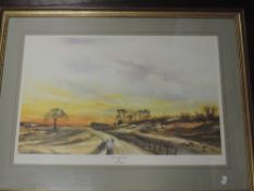 A Ltd Ed print, after Tiana Marie, The Lonely Road, signed and num 49/350, 44x 65cm, plus frame