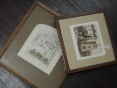 Two Ltd Ed prints, after Glynn Thomas, St Benets, num 9/100, 12 x 14cm, and Home Guard, num 336/400,