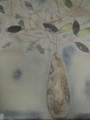 A mixed media picture, Margaret Hughlock, Leaf Studies X, initialled, 50 x 40cm