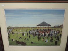 A Ltd Ed print, after Tom Dodson, funfair, signed and num 37/850, 45 x 60cm, plus frame and glazed