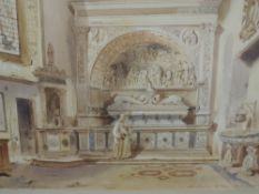 A watercolour, attributed to Joseph Nash/ Alberto du Carrara, Lavatorium Certosa, dated 1843, 34 x
